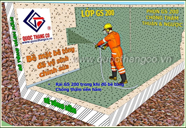Hình ảnh minh họa GS200 thẩm thấu trong bê tông